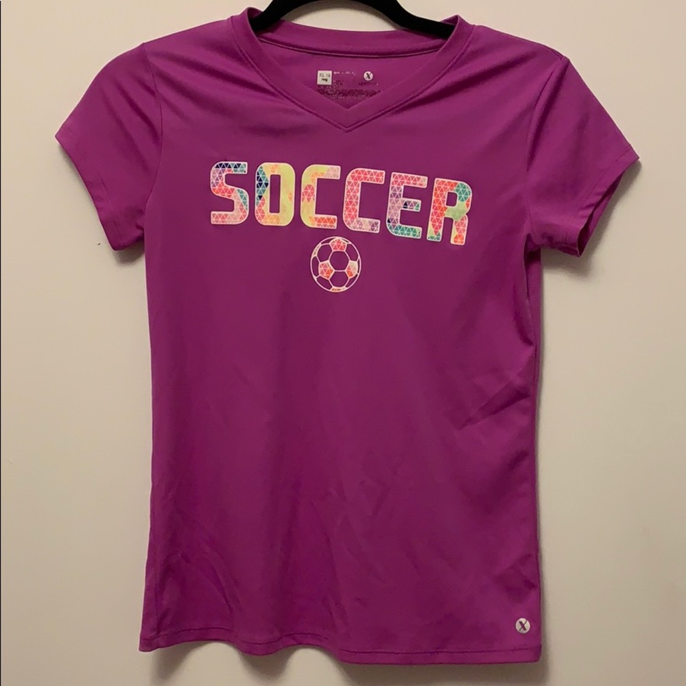 Xersion purple soccer quick-dri shirt